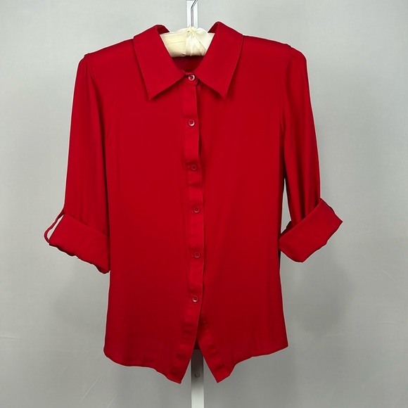 Alice + Olivia Tops - Alice & Olivia Red Button Down Top size M
